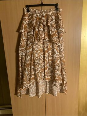 FLASH SALE NWT Maje “Justy” Orange Tiered High Low Paisley Skirt